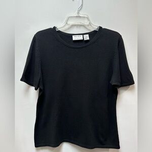 Preview Collection Silk Cashmere Women's Black Short Sleeve Top size XL